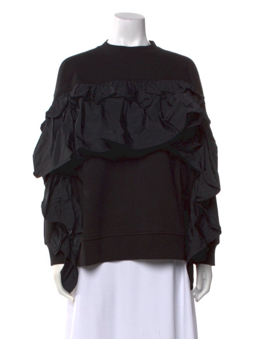 Valentino Red Black Ruffle Detail Sweatshirt PRISTINE